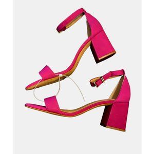 Gianni Bini Suede Sandals Block Heel Fuchsia - Size 6